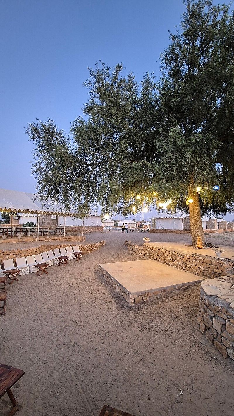 Resort pathway at evening with lanterns - Jadam Resort