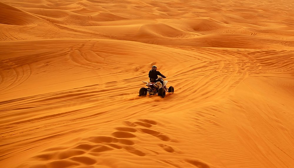 Quad biking on Sam sand dunes Jaisalmer - desert safari activity